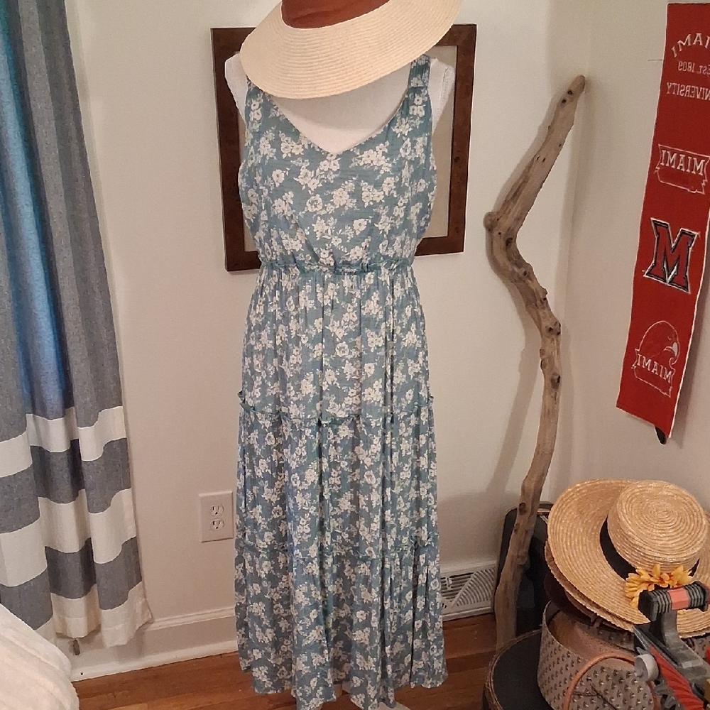 Mine Blue Floral Maxi Dress